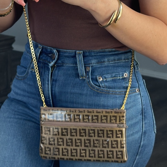 Authentic Fendi Brown and Gold Chain Bag - Picture 1 of 10
